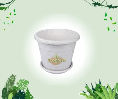 Marbel Flower Tub with tray 8'  white