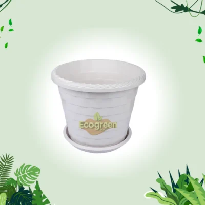 Marbel Flower Tub with tray 8'  white