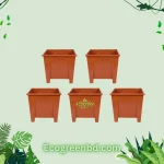 4 Inch Square Flower Tub RFL- 5Pcs