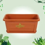Rectangular flower tub with tray (tel)